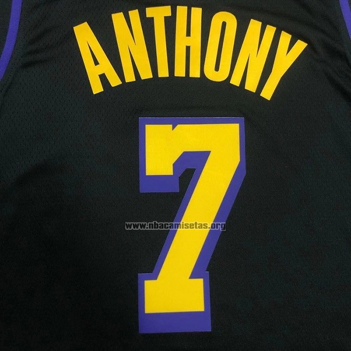 Camiseta Los Angeles Lakers Carmelo Anthony NO 7 Ciudad 2019-20 Negro
